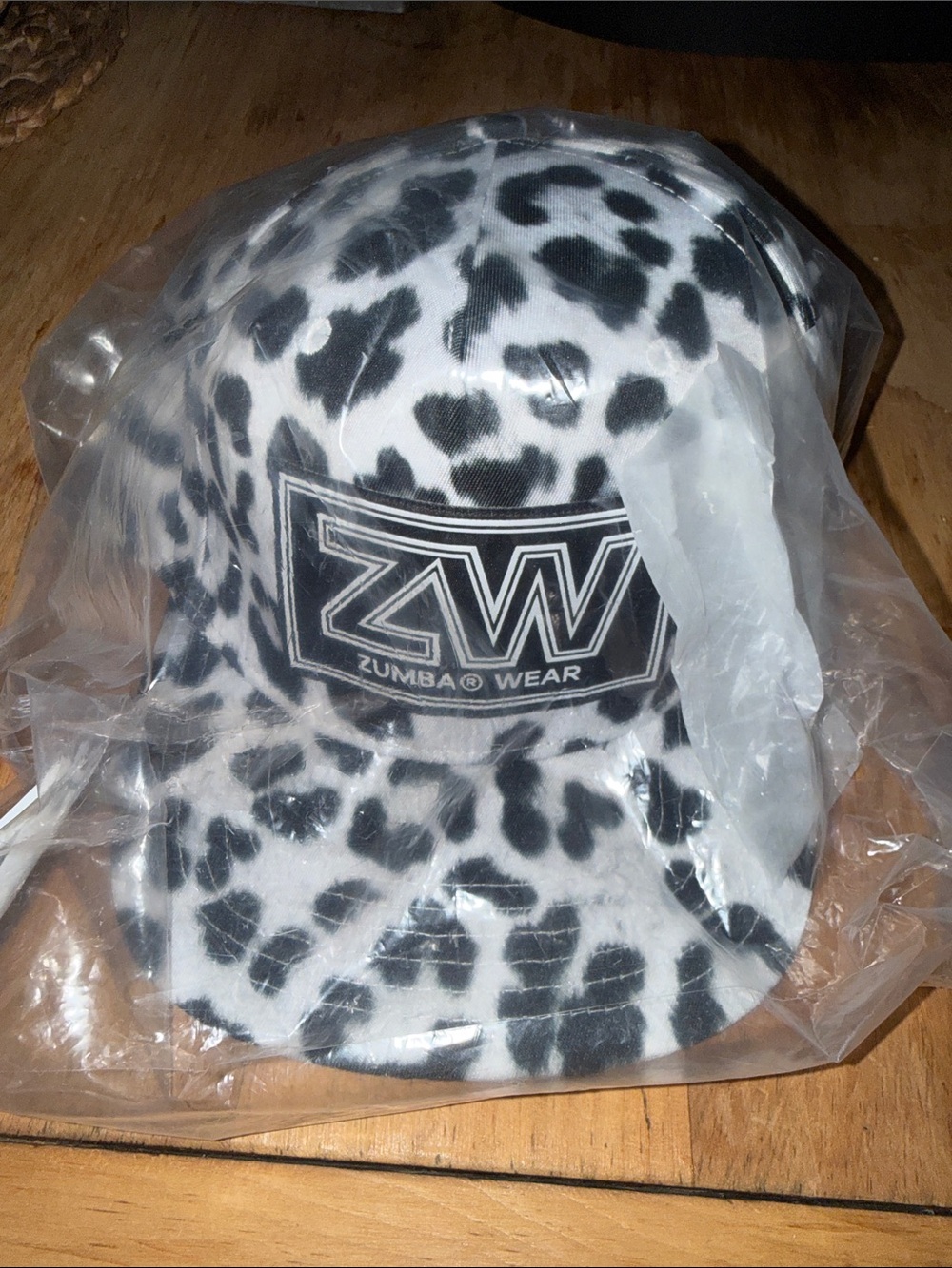 NWT Zumba Worldwide Snapback Hat Cow Print Wear It Out White OSFM